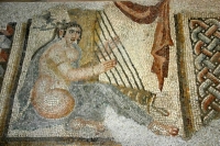 Mosaic of a Woman Playing the Harp 